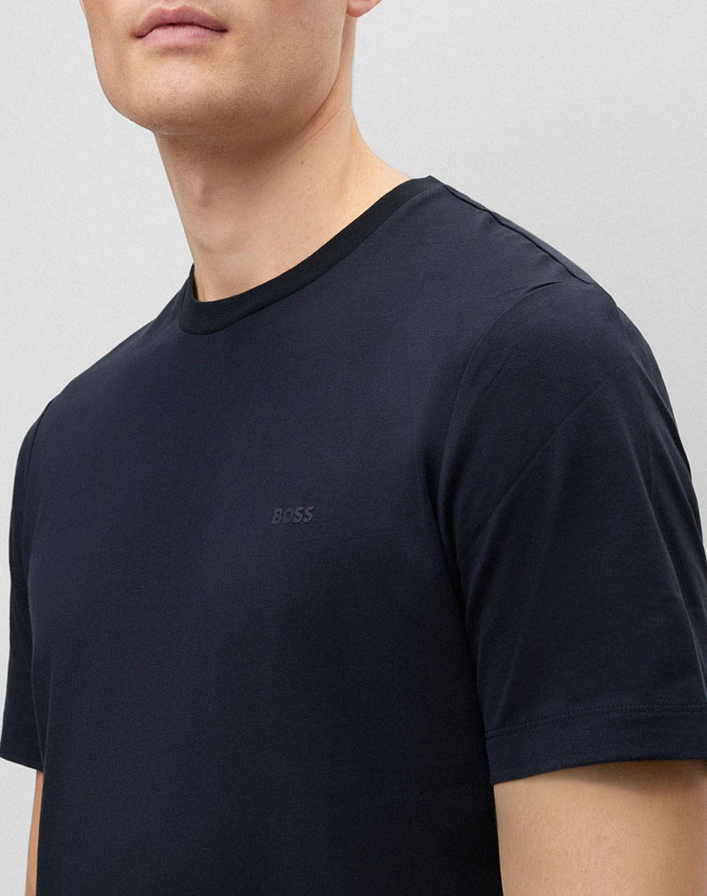 Boss Jersey Thompson 01 50468347-404 Darkblue ανδρικά ρούχα μπλούζες T-Shirt Politikos Shop Πολιτικός