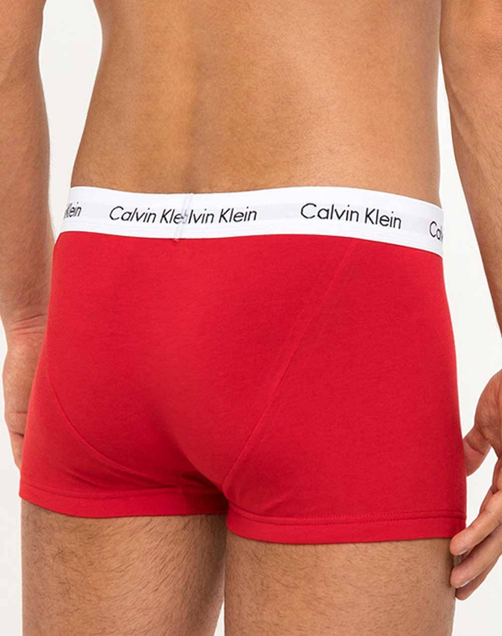 Calvin Klein Jeans Μποξερ Low Rise Trunk 3Pk 0000U2664G-I03 Red ανδρικά εσώρουχα Σλιπ Politikos Shop Πολιτικός