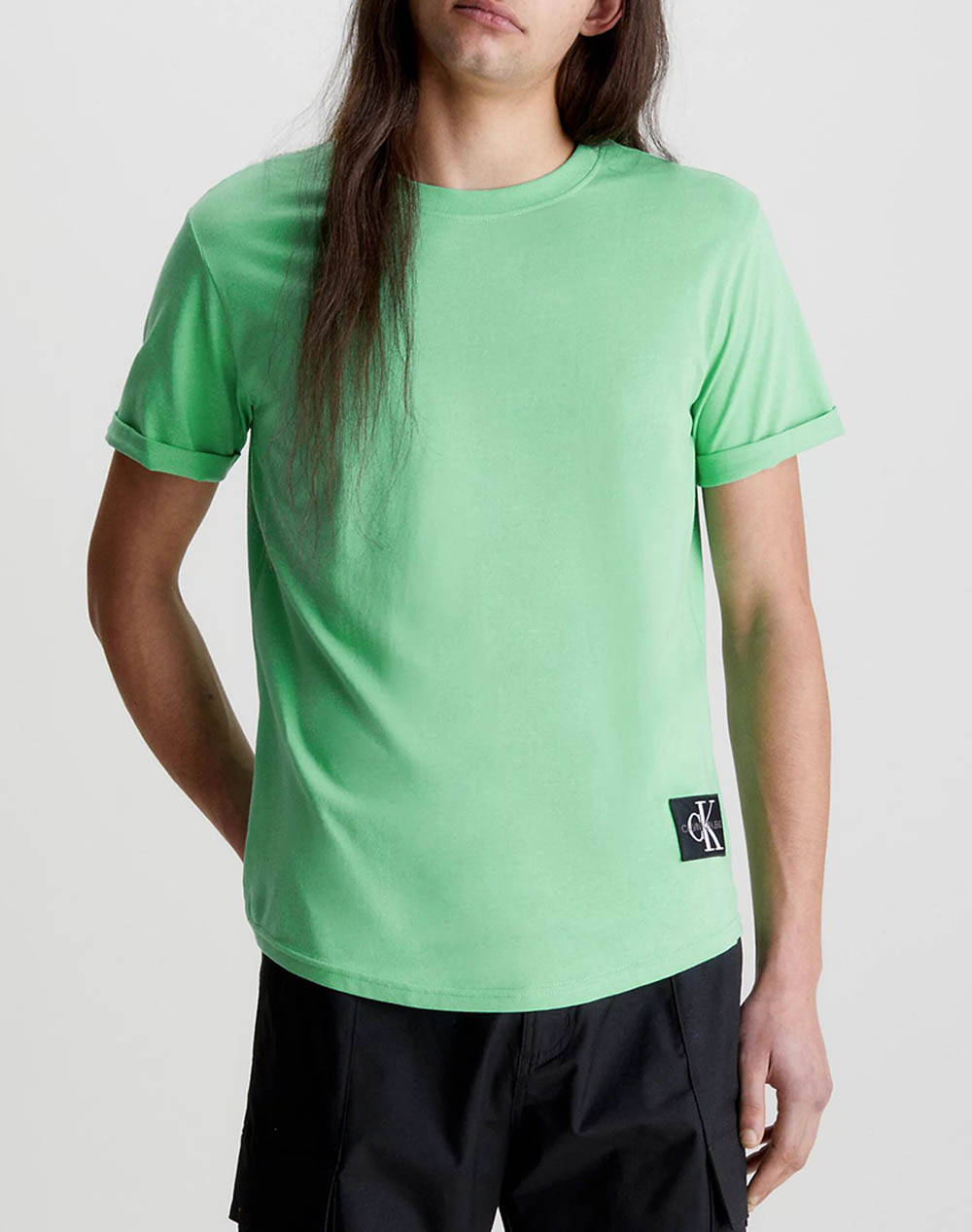 Calvin Klein Ανδρικό T-Shirt Κοντομάνικο Σε Κανονική Γραμμή Κοντομάνικο Λαχανί Βαμβάκι