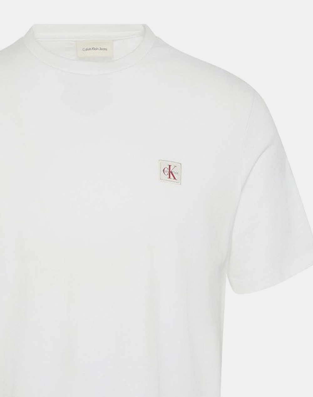 Calvin Klein Jeans Ss Badge 30S Jersey Classic Tee Lv04Rc272G-Yaf White ανδρικά ρούχα μπλούζες T-Shirt Politikos Shop Πολιτικός