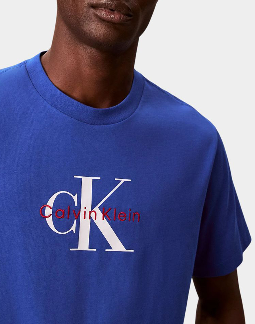 Calvin Klein Jeans Ss Hero Monologo Tee 20S Lv04Rb862G-Ynm Blue ανδρικά ρούχα μπλούζες T-Shirt Politikos Shop Πολιτικός