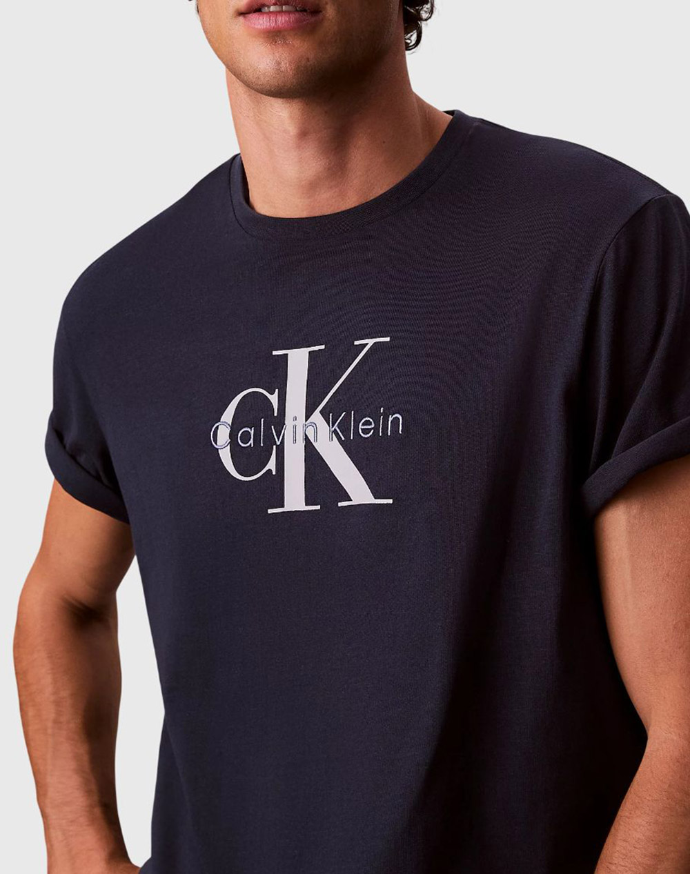 Calvin Klein Jeans Ss Hero Monologo Tee 20S Lv04Rb862G-Cef Darkblue ανδρικά ρούχα μπλούζες T-Shirt Politikos Shop Πολιτικός