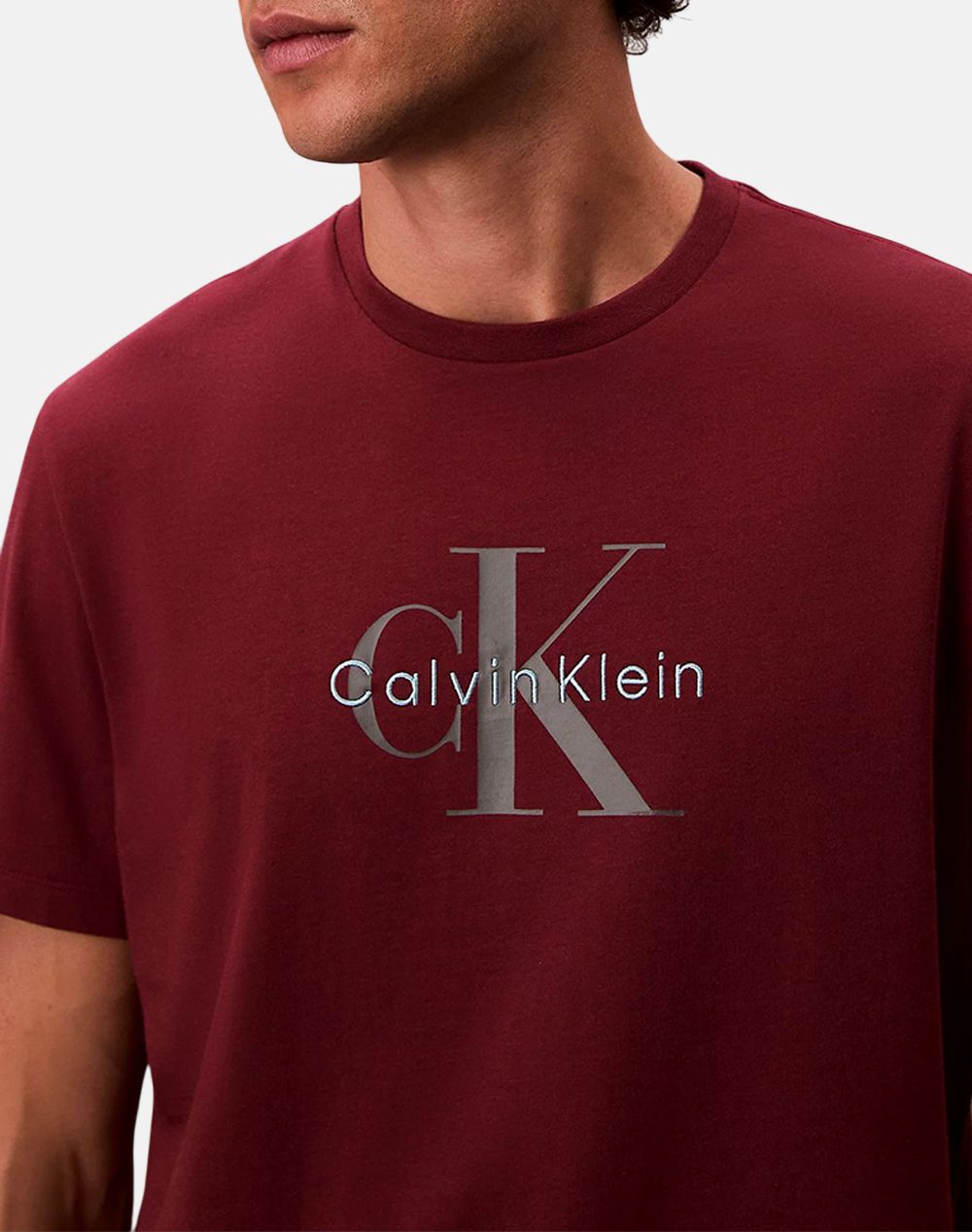Calvin Klein Jeans Ss Hero Monologo Tee 20S Lv04Rb862G-Wcv Darkred ανδρικά ρούχα μπλούζες T-Shirt Politikos Shop Πολιτικός