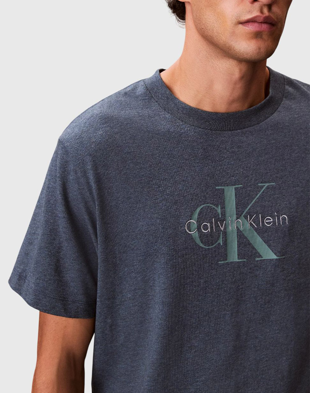 Calvin Klein Jeans Ss Hero Monologo Tee 20S Lv04Rb862G-R9F Navyblue ανδρικά ρούχα μπλούζες T-Shirt Politikos Shop Πολιτικός