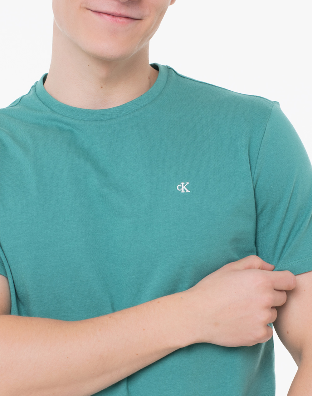 Calvin Klein Jeans Ss Classic Monogram Tee Lv04Rd254G-Vfl Green ανδρικά ρούχα μπλούζες T-Shirt Politikos Shop Πολιτικός