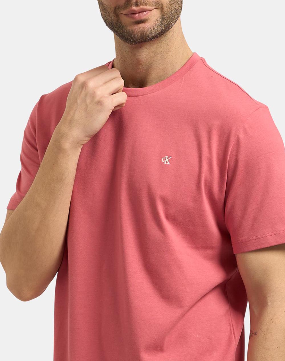 Calvin Klein Jeans Ss Classic Monogram Tee Lv04Rd254G-Tjg Pink ανδρικά ρούχα μπλούζες T-Shirt Politikos Shop Πολιτικός