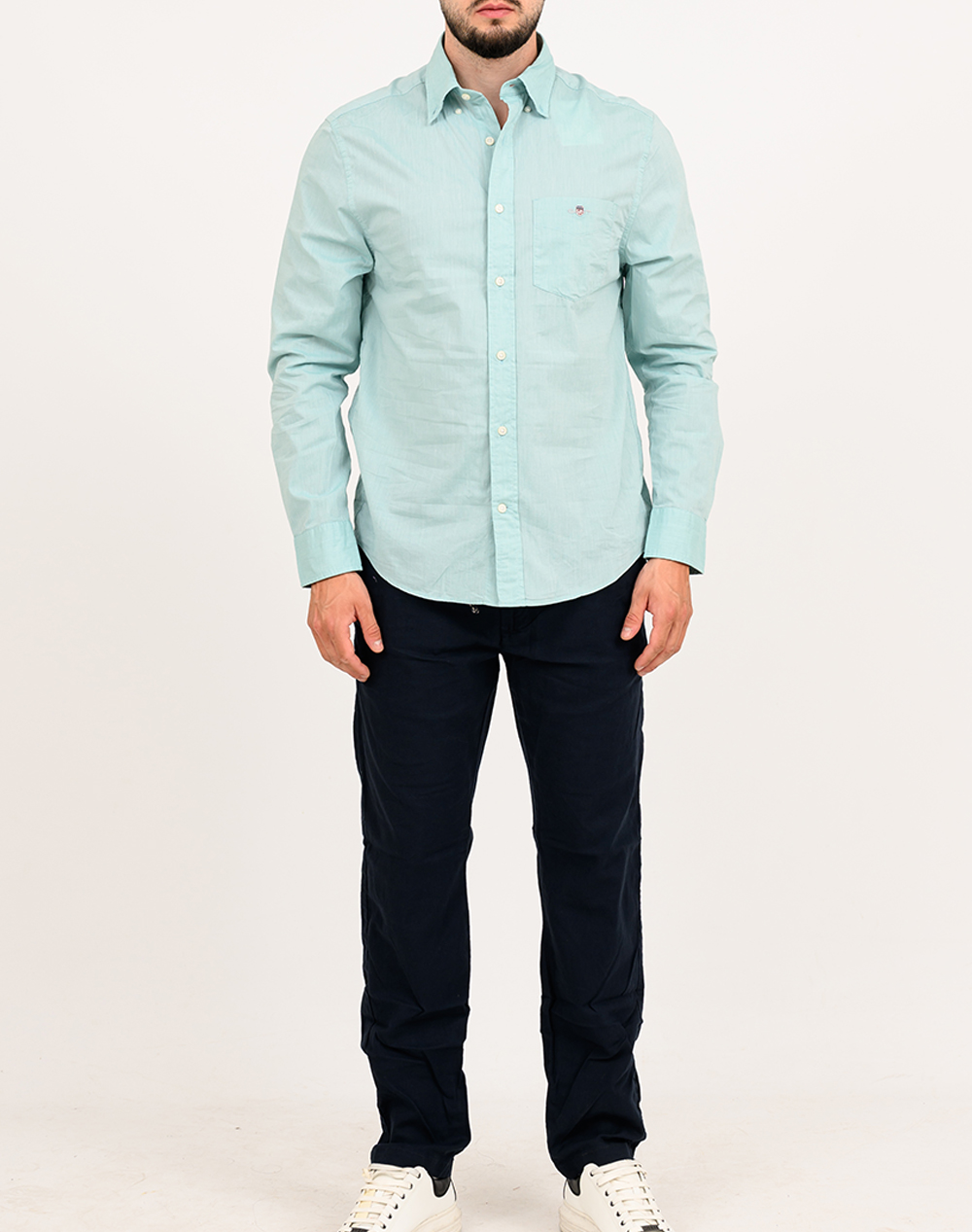 Gant Υποκαμισο Μμ Reg Poplin Shirt 3G3000100-323 Aqua ανδρικά ρούχα πουκάμισα Politikos Shop Πολιτικός