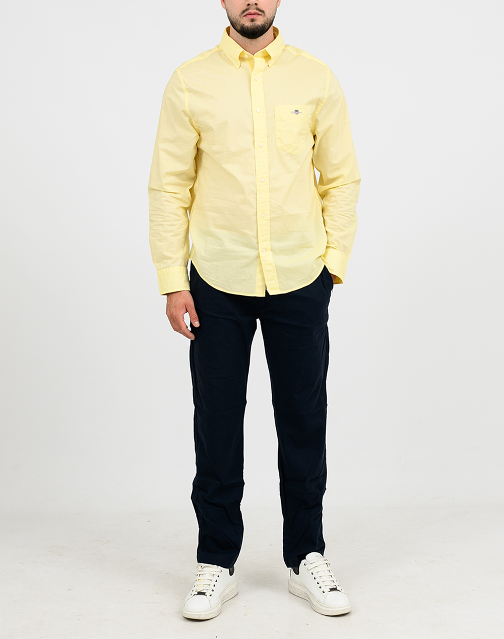 Gant Υποκαμισο Μμ Reg Poplin Shirt 3G3000100-713 Brightgold ανδρικά ρούχα πουκάμισα Politikos Shop Πολιτικός