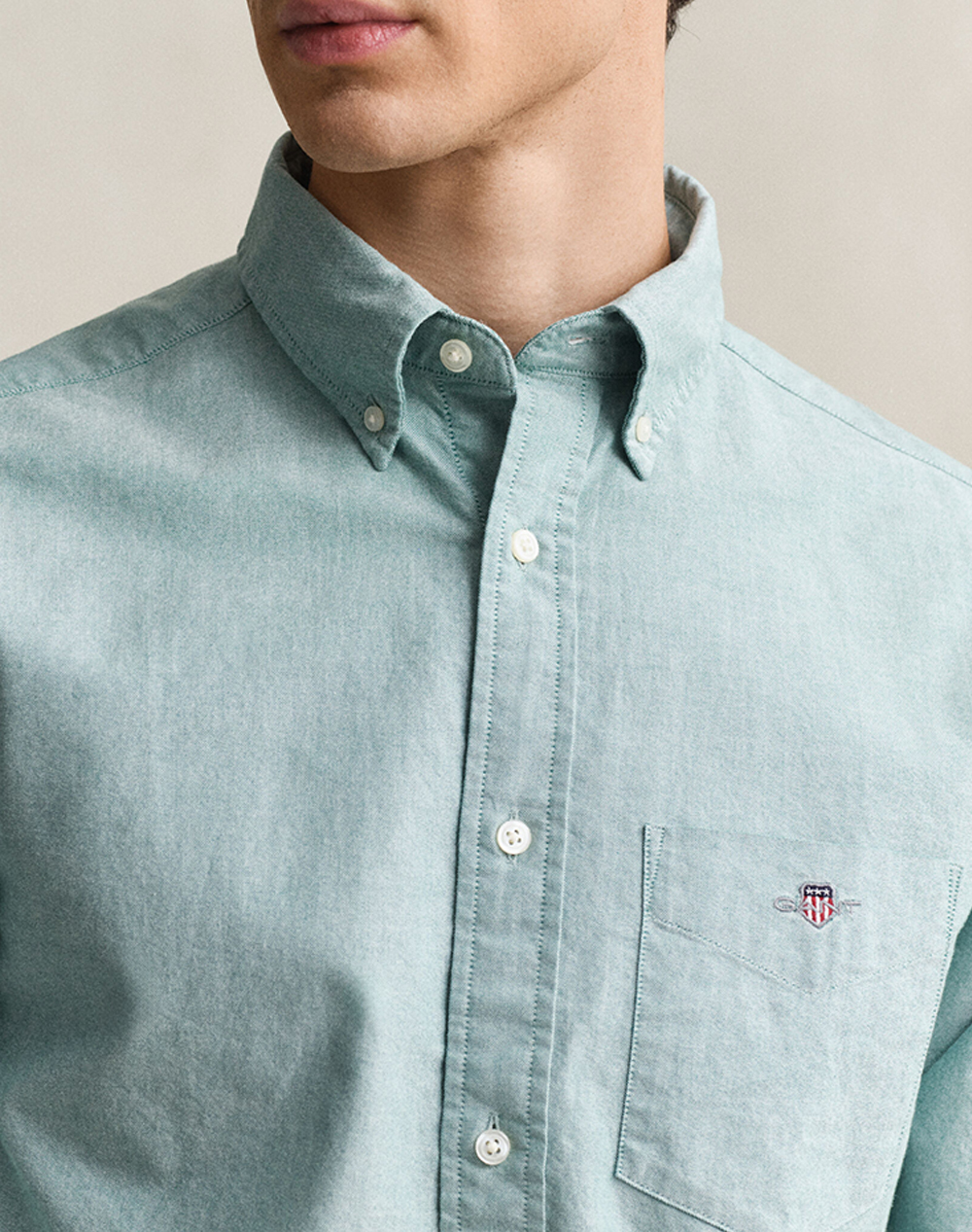 Gant Υποκαμισο Μμ Reg Oxford Shirt 3G3000200-376 Greensnake ανδρικά ρούχα πουκάμισα Politikos Shop Πολιτικός