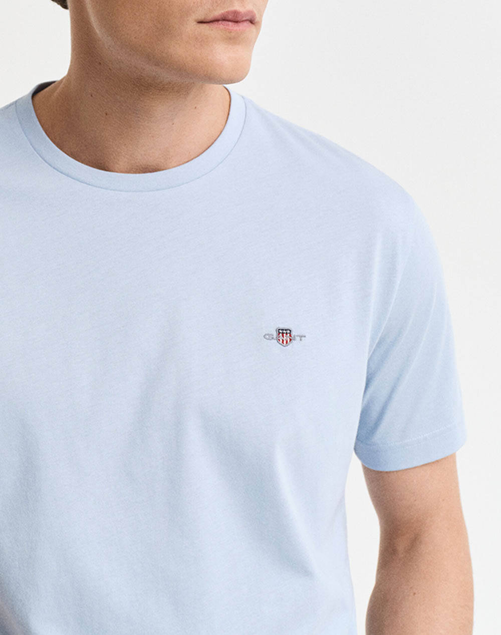 Gant Μπλούζα Κμ Reg Shield Ss T-Shirt 3G2003184-457 Cyan ανδρικά ρούχα μπλούζες Politikos Shop Πολιτικός