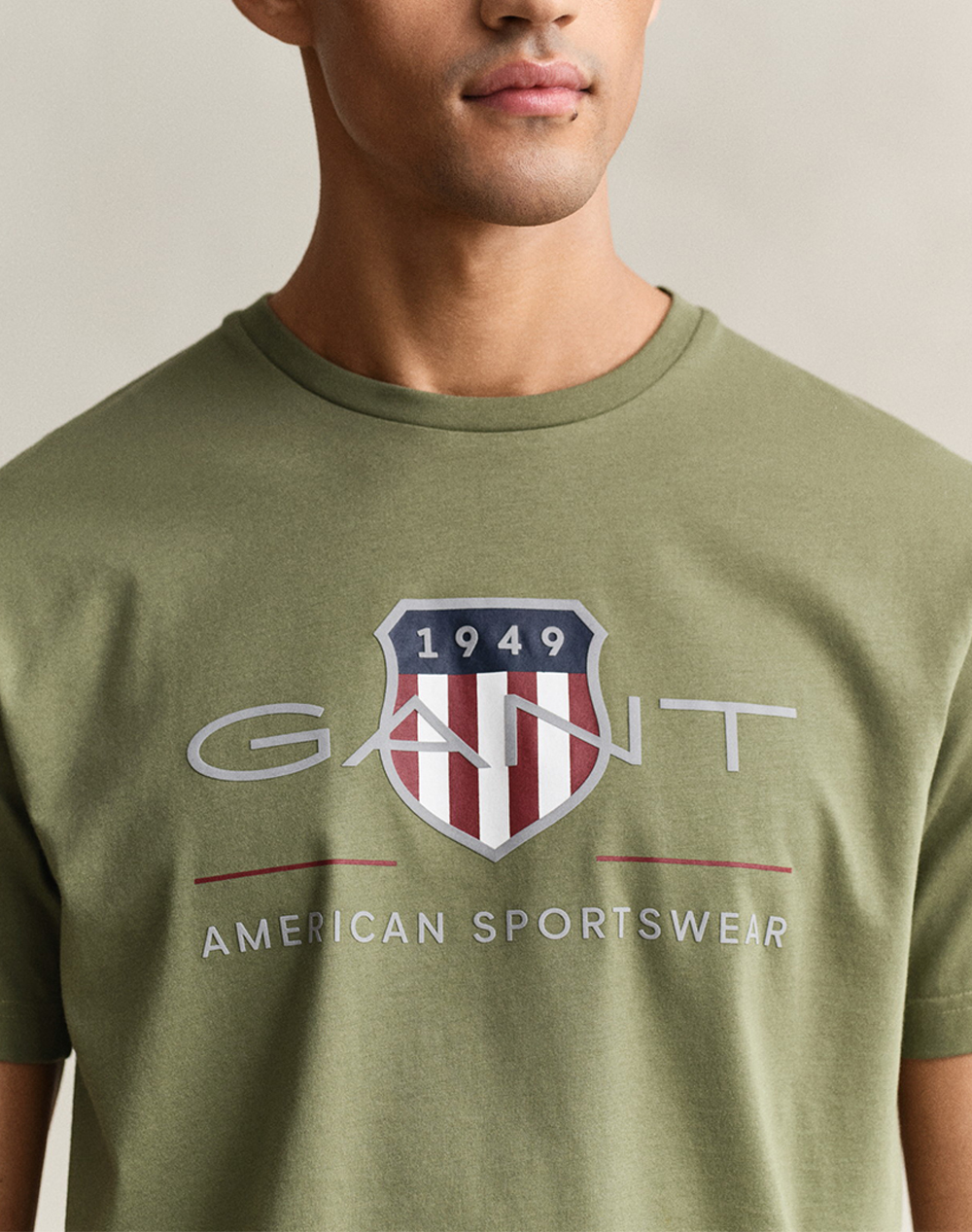 Gant Μπλούζα Κμ Reg Archive Shield Ss T-Shirt 3G2003199-379 Olive ανδρικά ρούχα μπλούζες Politikos Shop Πολιτικός