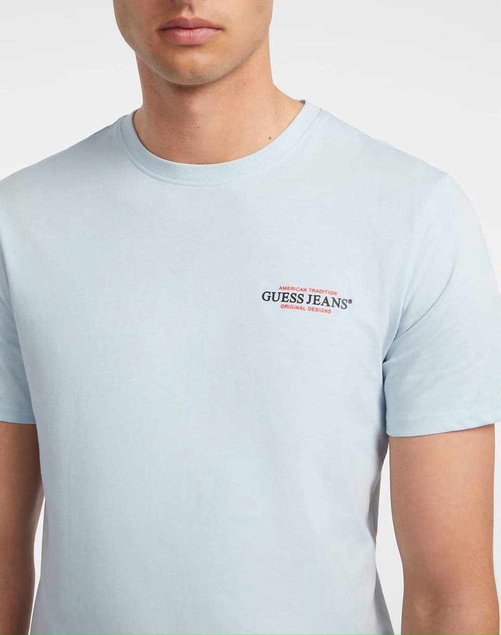 Guess Jeans Gj Ss Cn Slim American Tr Tee Μπλούζα Ανδρικό M4Yi55K8Hm0-G7O7 Aqua ανδρικά ρούχα μπλούζες T-Shirt Politikos Shop Πολιτικός