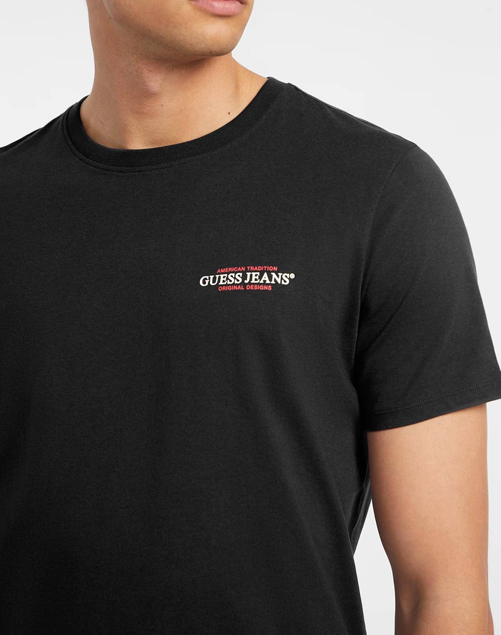 GUESS JEANS GJ SS CN SLIM AMERICAN TR TEE ΜΠΛΟΥΖΑ ΑΝΔΡΙΚΟ M4YI55K8HM0-JBLK Black φωτογραφία