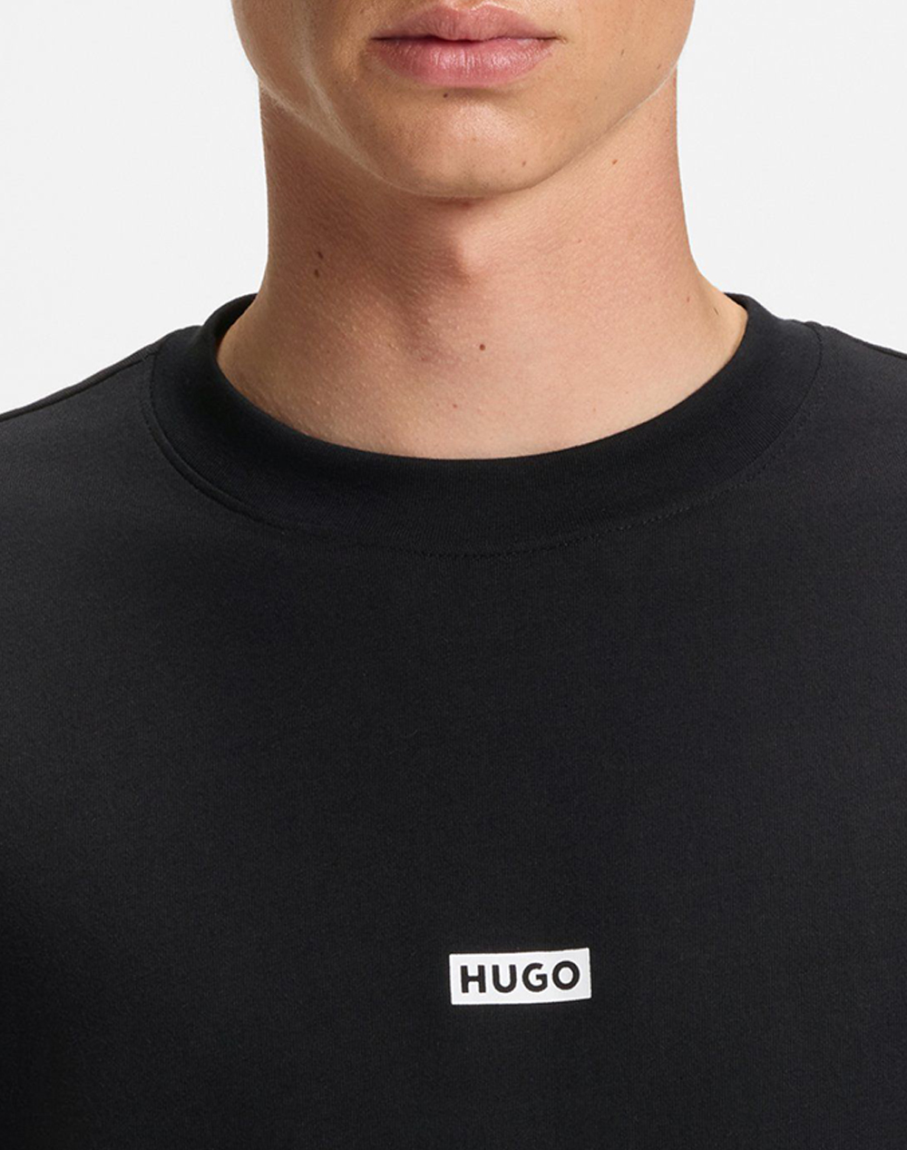 Hugo Nalono 10250555 01 50509776-005-005 Black ανδρικά ρούχα μπλούζες T-Shirt Politikos Shop Πολιτικός