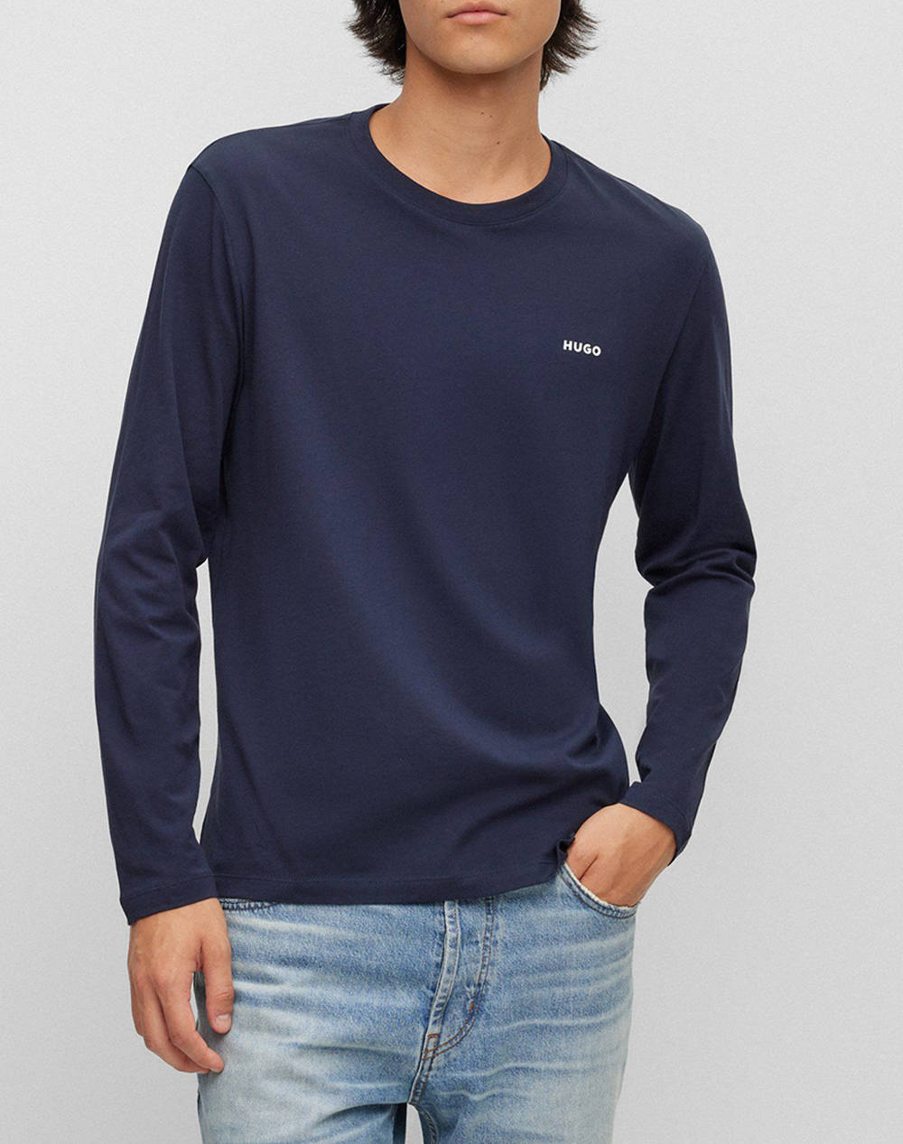 HUGO ΜΠΛΟΥΖΑ JERSEY Derol222 50466159-405 DarkBlue
