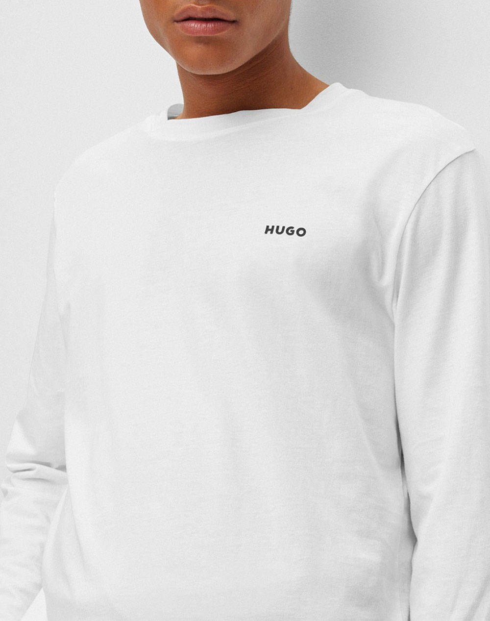Hugo Μπλούζα Jersey Derol222 50466159-100 White ανδρικά ρούχα μπλούζες T-Shirt Politikos Shop Πολιτικός
