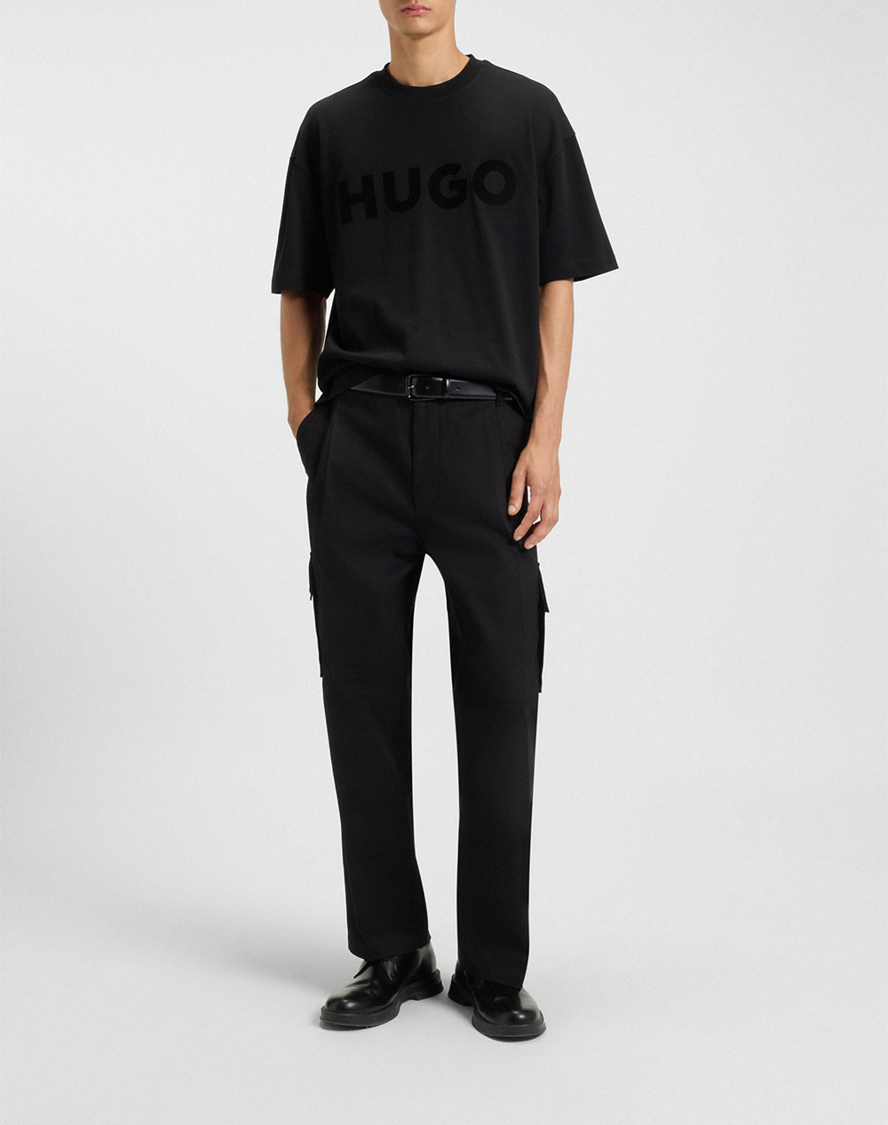 Hugo Dinkee 10259511 01 50525765-001-001 Black ανδρικά ρούχα μπλούζες T-Shirt Politikos Shop Πολιτικός