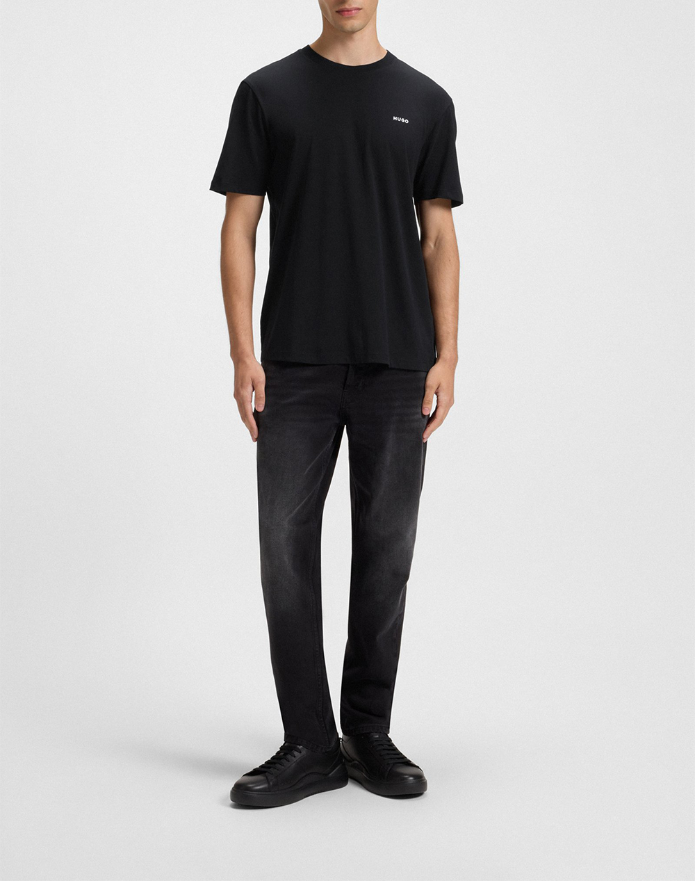 Hugo Dero222 10229761 01 50466158-001-001 Black ανδρικά ρούχα μπλούζες T-Shirt Politikos Shop Πολιτικός
