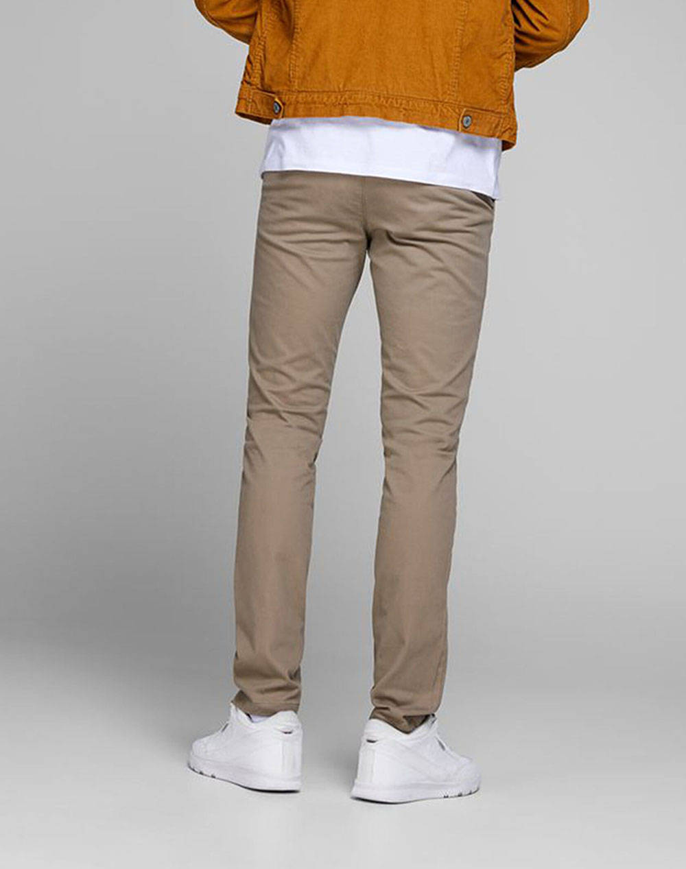 Pantalon Chino Homme Jack & Jones - Coupe Slim Fit - Tissu Coton élastique - Couleur Beige - Style Décontracté Chic