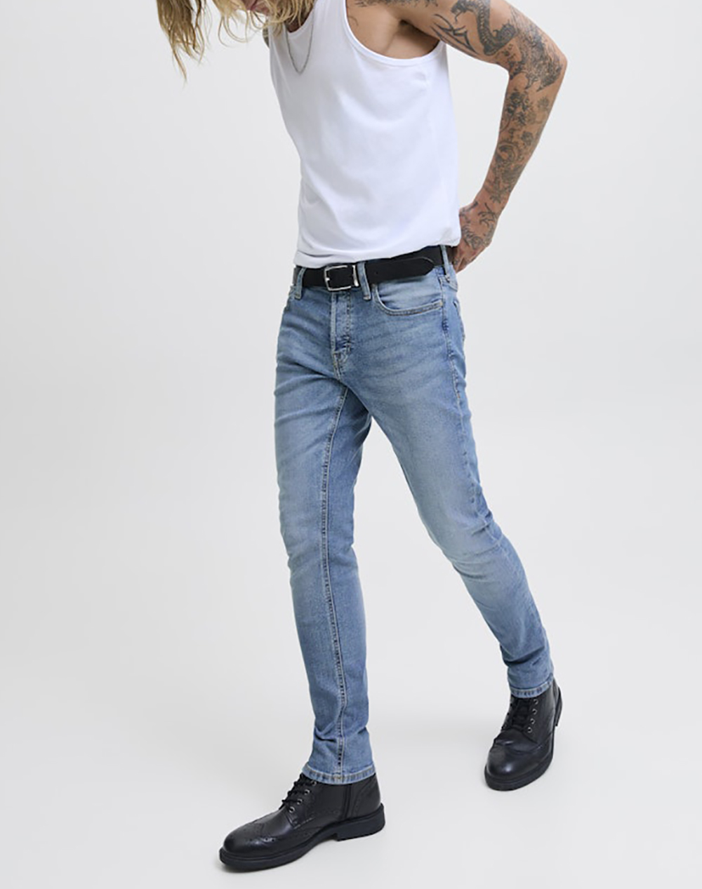Jack Jones Jjiglenn Jjoriginal Sq 030 Noos 12203510-Blue Denim Denimblue ανδρικά ρούχα παντελόνια Jeans Politikos Shop Πολιτικός
