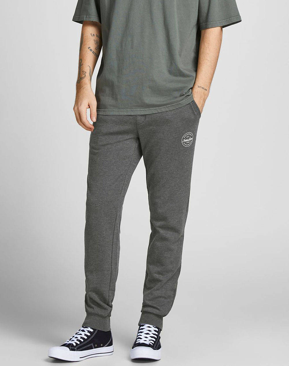 JACK&JONES JACK&JONES ΠΑΝΤΕΛΟΝΙ ΦΟΡΜΑΣ JJIGORDON JJSHARK SWEAT PANTS AT NOOS 12165322-Dark Grey Melange DarkGray
