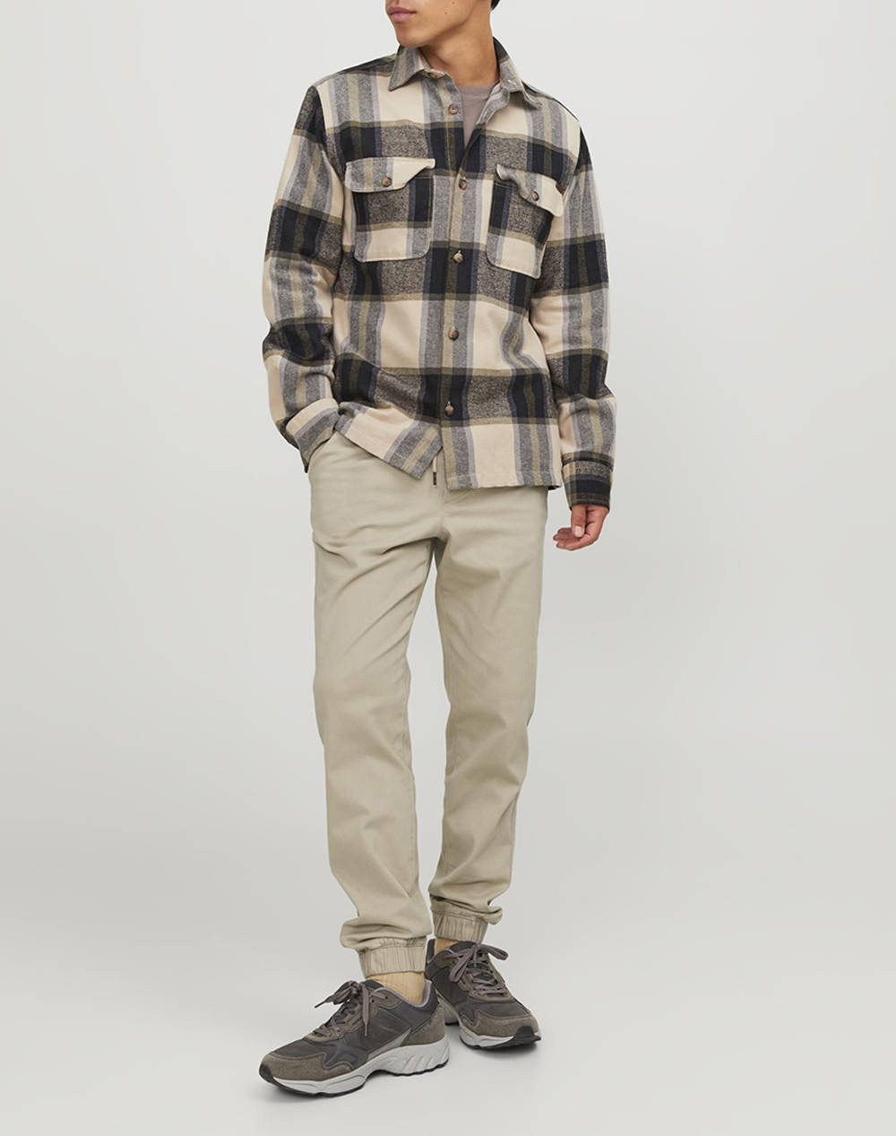 Jack Jones Jpstgordon Jjdave Jogger 12224518-Crockery Biege ανδρικά ρούχα παντελόνια Chinos Politikos Shop Πολιτικός