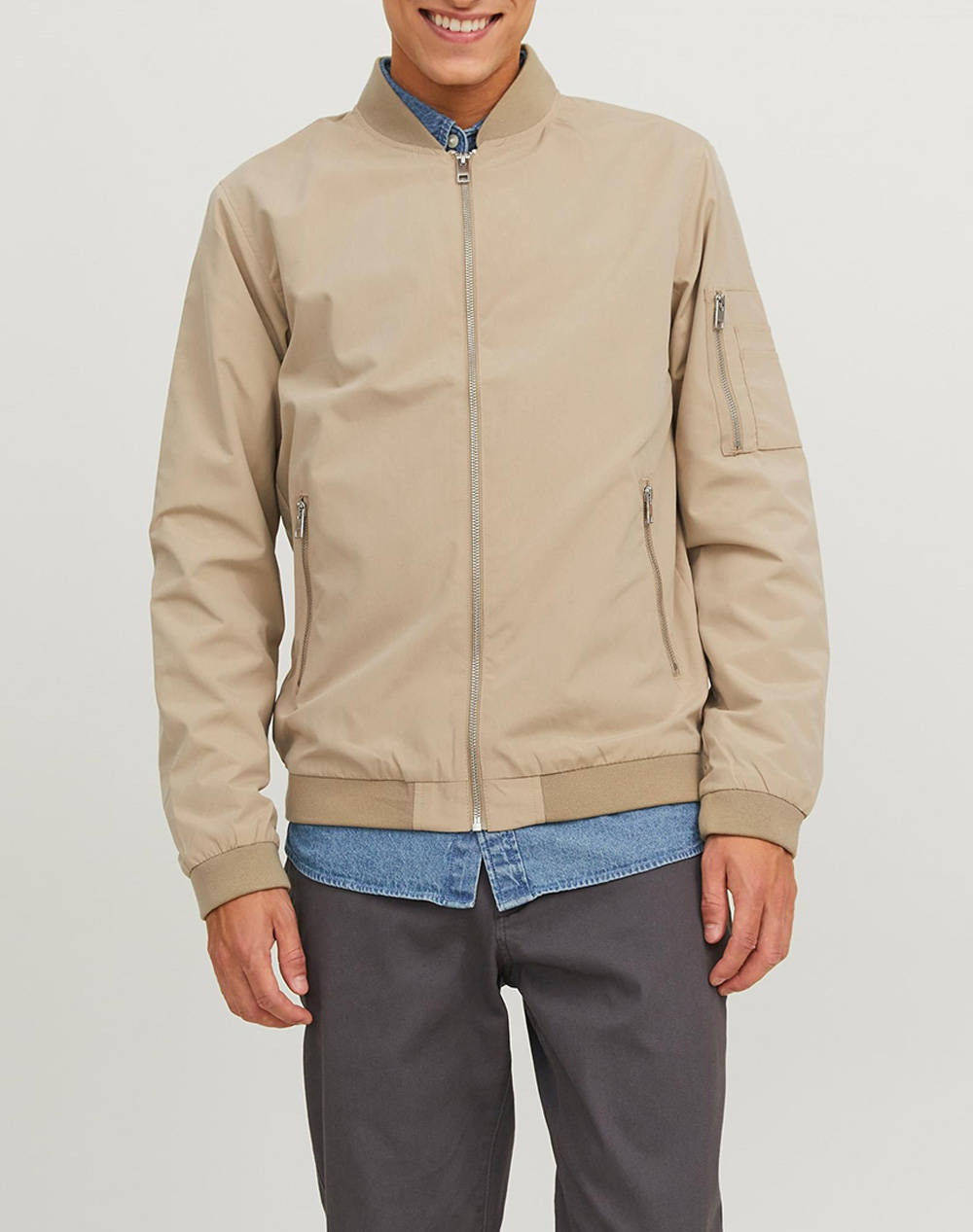 JACK&JONES ΜΠΟΥΦΑΝ JJERUSH BOMBER NOOS 12165203-Crockery Ecru