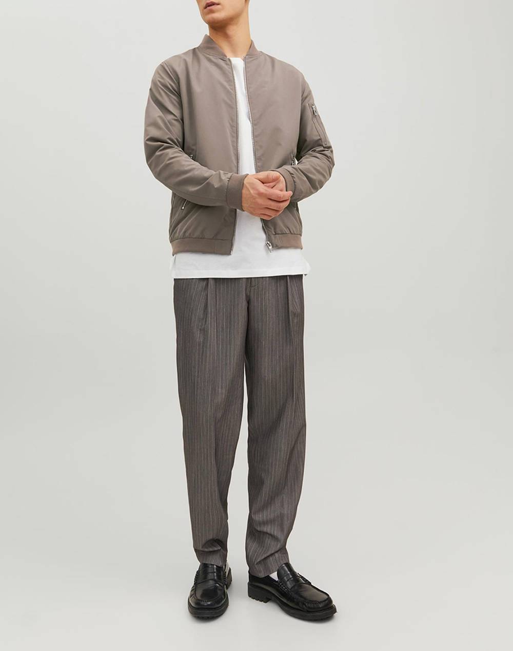 JACK&JONES ΜΠΟΥΦΑΝ JJERUSH BOMBER NOOS 12165203-Falcon Gray φωτογραφία