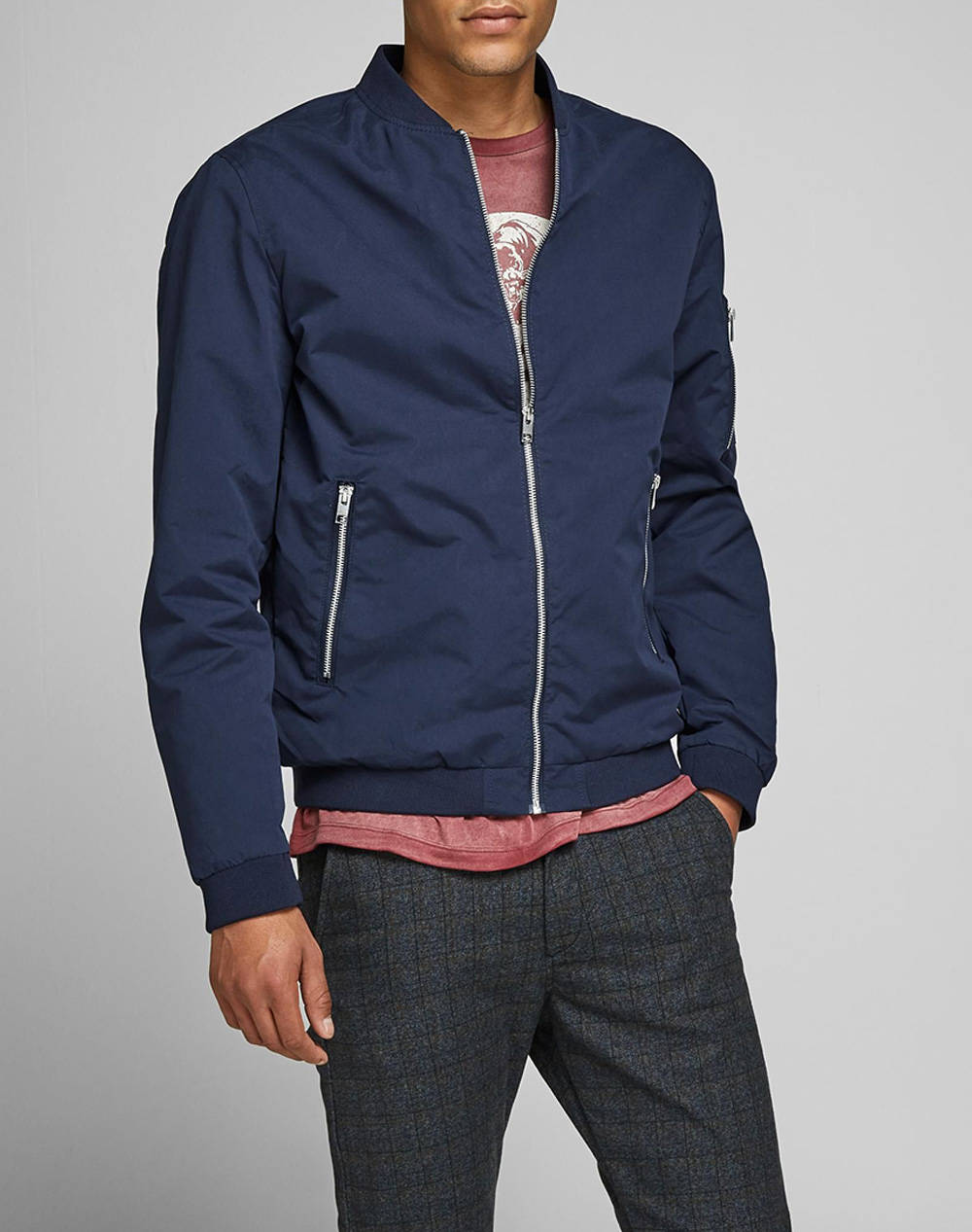 JACK&JONES ΜΠΟΥΦΑΝ JJERUSH BOMBER NOOS 12165203-Navy Blazer NavyBlue