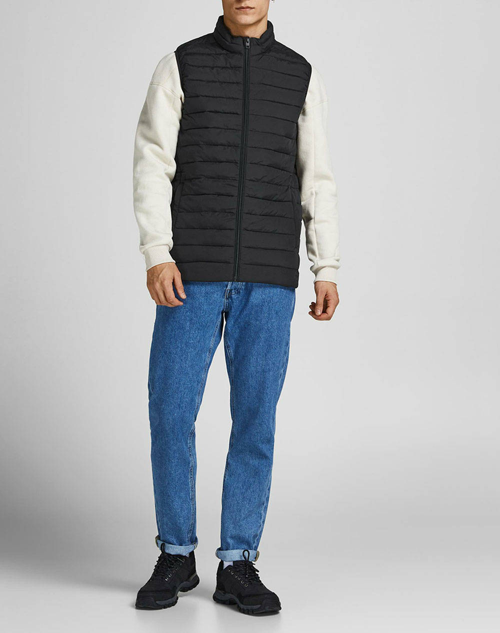 Jack Jones Μπουφάν Jjerecycle Bodywarmer Noos 12211132-Black Black ανδρικά ρούχα Πανωφορια Γιλεκα Politikos Shop Πολιτικός