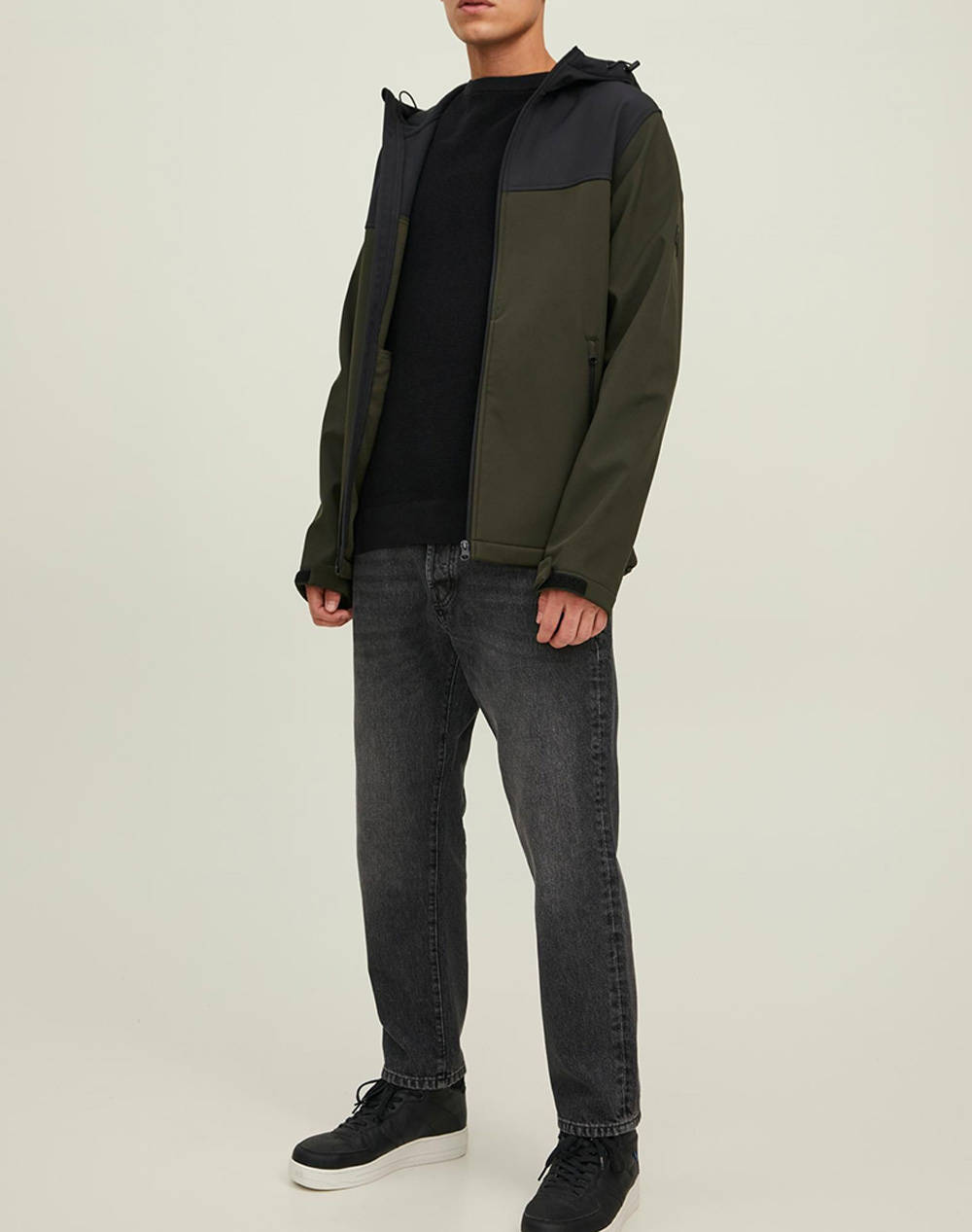 Jack Jones Μπουφάν Jjemarvin Hood Softshell Noos 12212363-Rosin Darkgreen ανδρικά ρούχα Πανωφορια μπουφάν Politikos Shop Πολιτικός