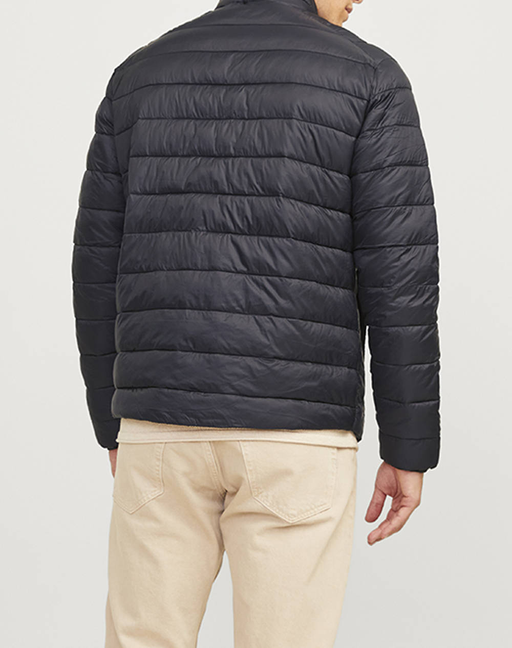JACK&JONES JJESPRINT PUFFER COLLAR NOOS 12258444-BlackSOLID Black φωτογραφία
