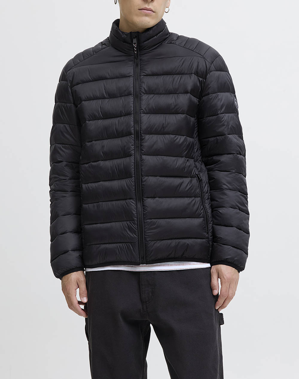 JACK&JONES JJEBRADLEY LIGHT PUFFER COLLAR NOOS 12280971-BLACK Black