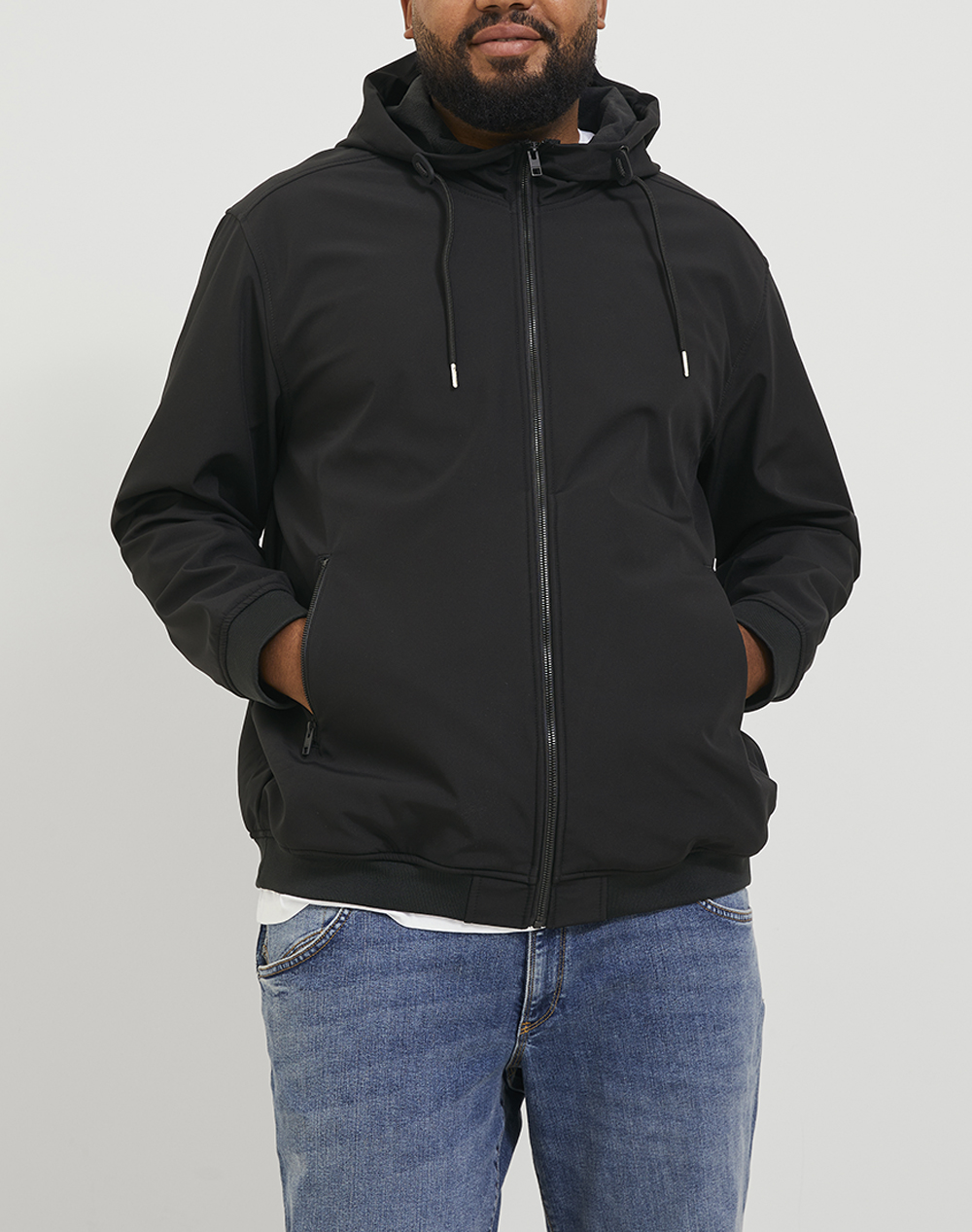 JACK&JONES JJEBASIC SOFTSHELL HOOD NOOS PLS 12236331-BLACK Black