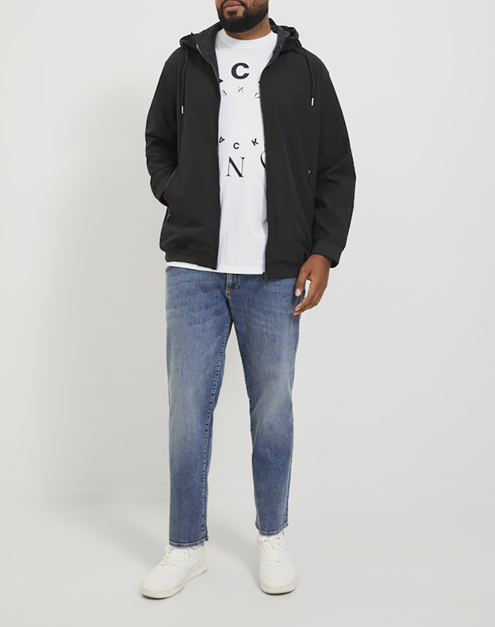 Jack Jones Jjebasic Softshell Hood Noos Pls 12236331-Black Black ανδρικά ρούχα Πανωφορια μπουφάν Politikos Shop Πολιτικός