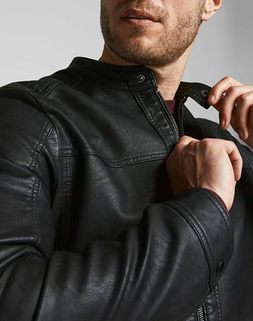 Jack Jones Μπουφάν Jjewarner Jacket Noos 12182461-Black Black ανδρικά ρούχα Πανωφορια μπουφάν Politikos Shop Πολιτικός