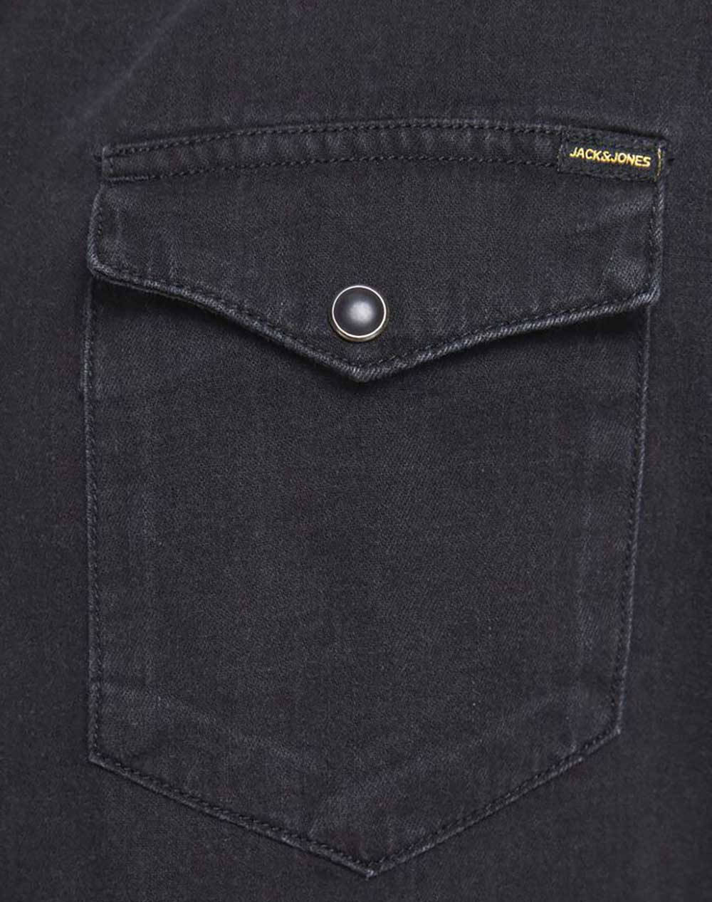 Jack Jones Πουκαμισο Jjesheridan Shirt L S Noos 12138115-Black Denim Denimblack ανδρικά ρούχα πουκάμισα Politikos Shop Πολιτικός