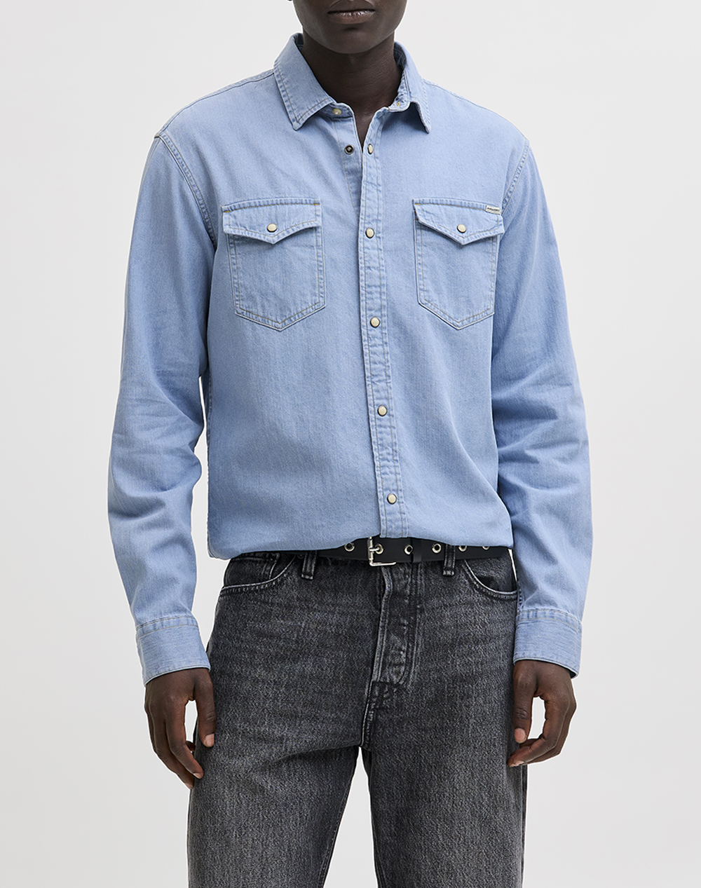 JACK&JONES ΠΟΥΚΑΜΙΣΟ JJESHERIDAN SHIRT L/S NOOS 12138115-Light Blue DenimREGULAR LightBlue