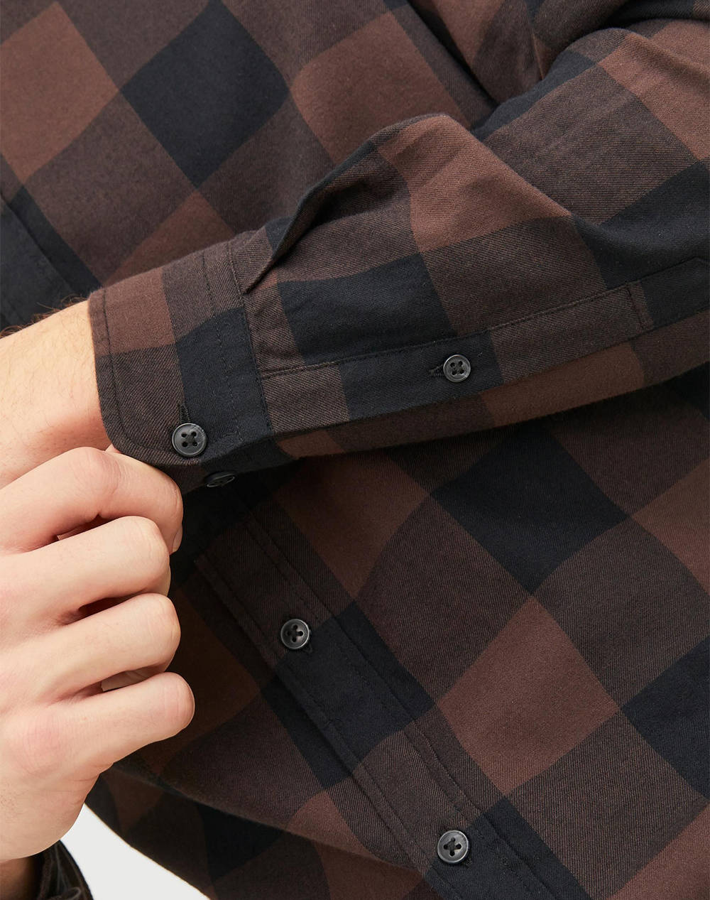 Jack Jones Πουκαμισο Jjegingham Twill Shirt 12181602-Seal Brown Darkbrown ανδρικά ρούχα πουκάμισα Politikos Shop Πολιτικός