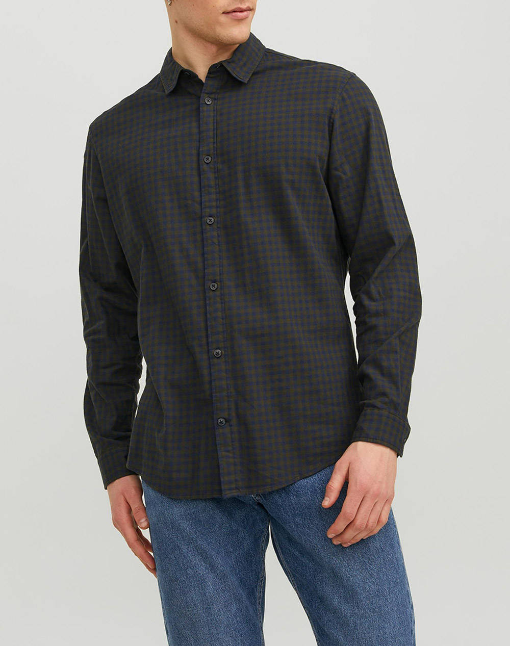 JACK&JONES JACK&JONES ΠΟΥΚΑΜΙΣΟ JJEGINGHAM TWILL SHIRT 12181602-FOREST NIGHT DarkGreen