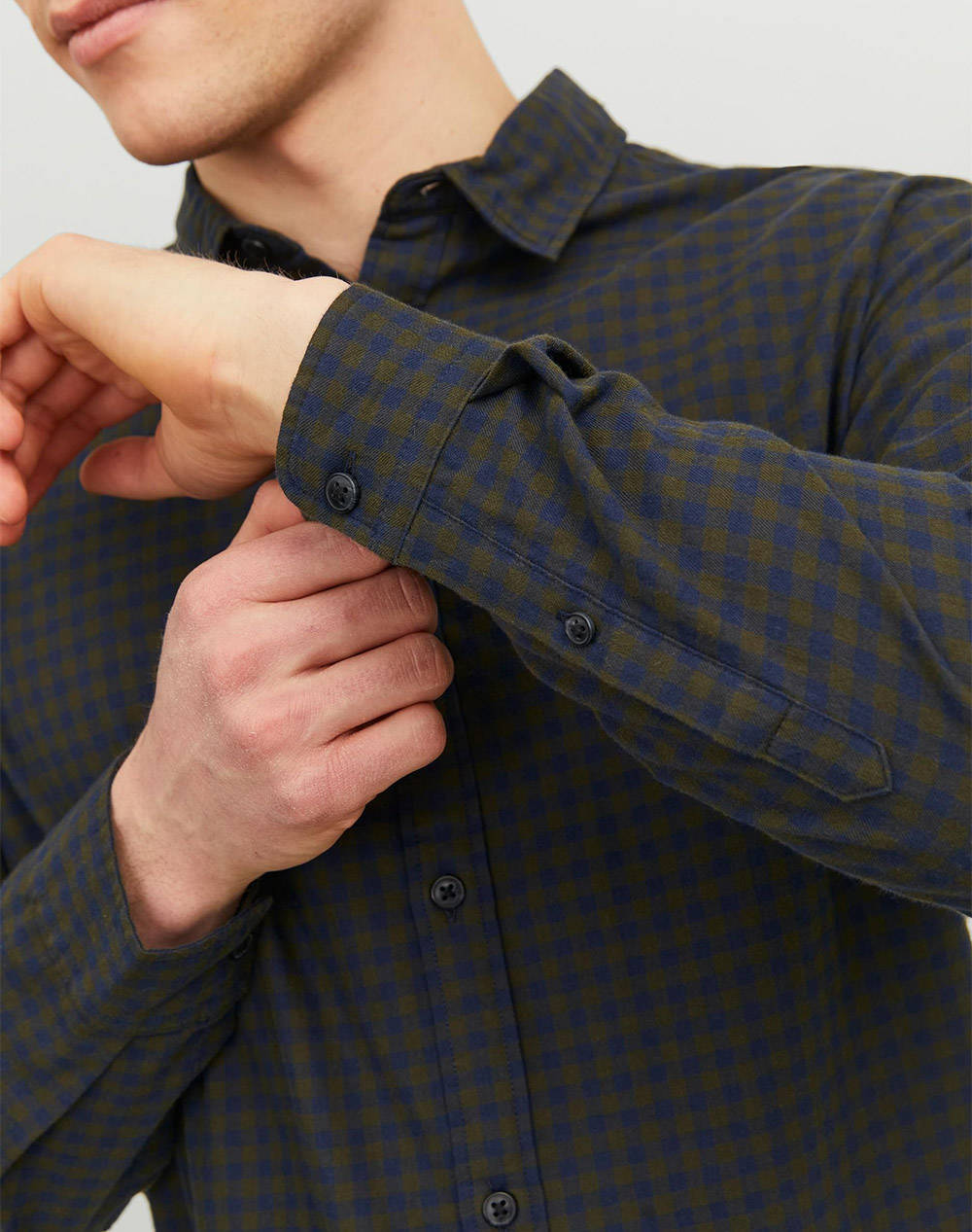 JACK&JONES ΠΟΥΚΑΜΙΣΟ JJEGINGHAM TWILL SHIRT 12181602-FOREST NIGHT DarkGreen φωτογραφία