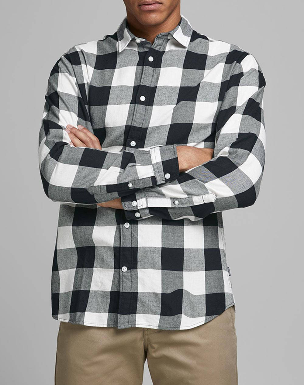 JACK&JONES ΠΟΥΚΑΜΙΣΟ JJEGINGHAM TWILL SHIRT 12181602-WHISPER WHITE OffWhite