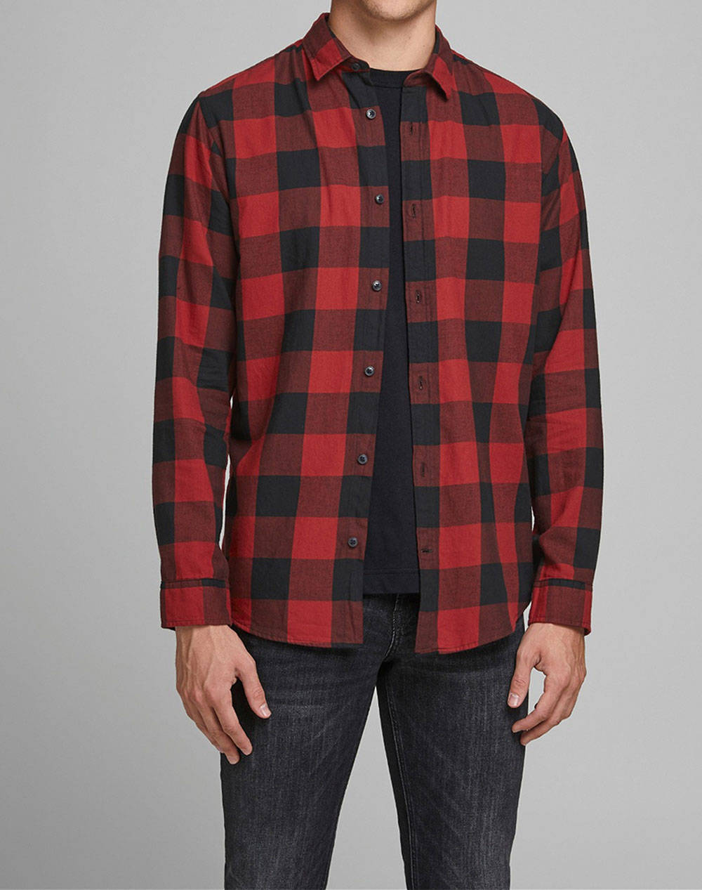 JACK&JONES ΠΟΥΚΑΜΙΣΟ JJEGINGHAM TWILL SHIRT 12181602-Brick Red Red