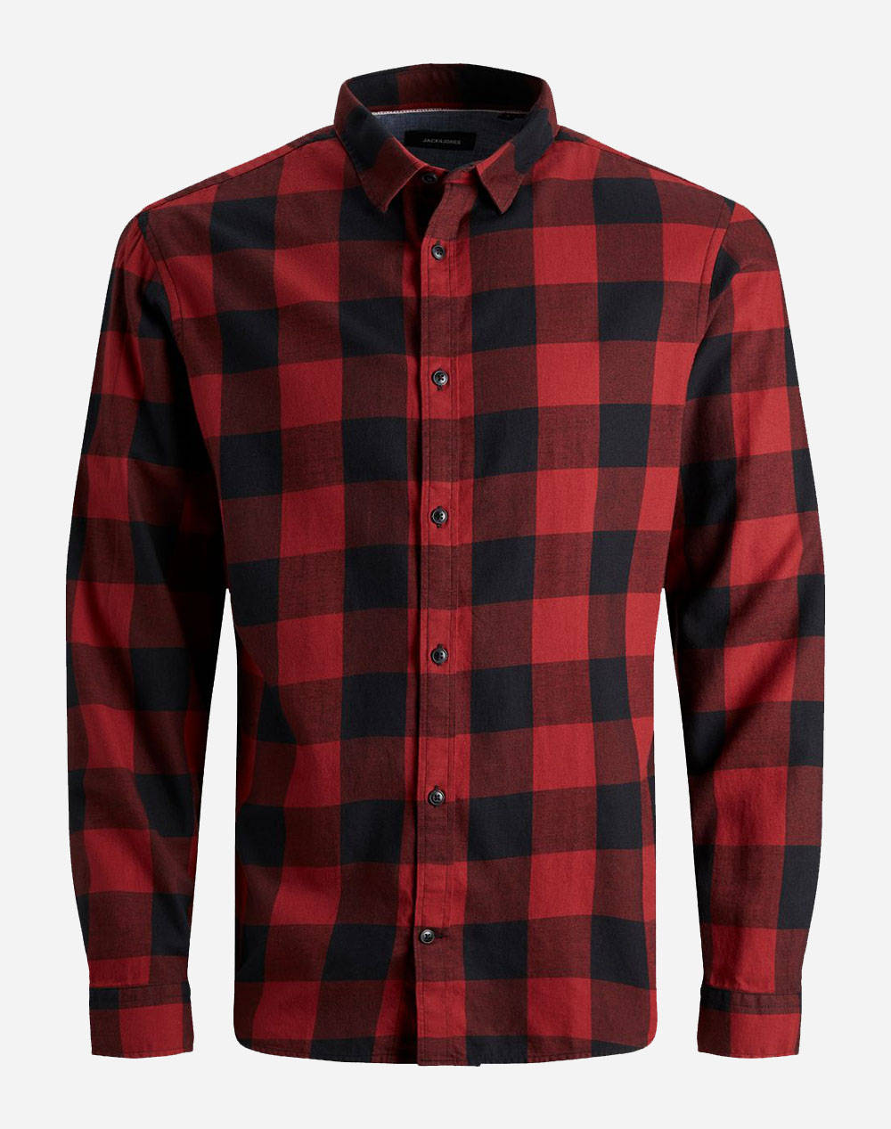 Jack Jones Πουκαμισο Jjegingham Twill Shirt 12181602-Brick Red ανδρικά ρούχα πουκάμισα Politikos Shop Πολιτικός