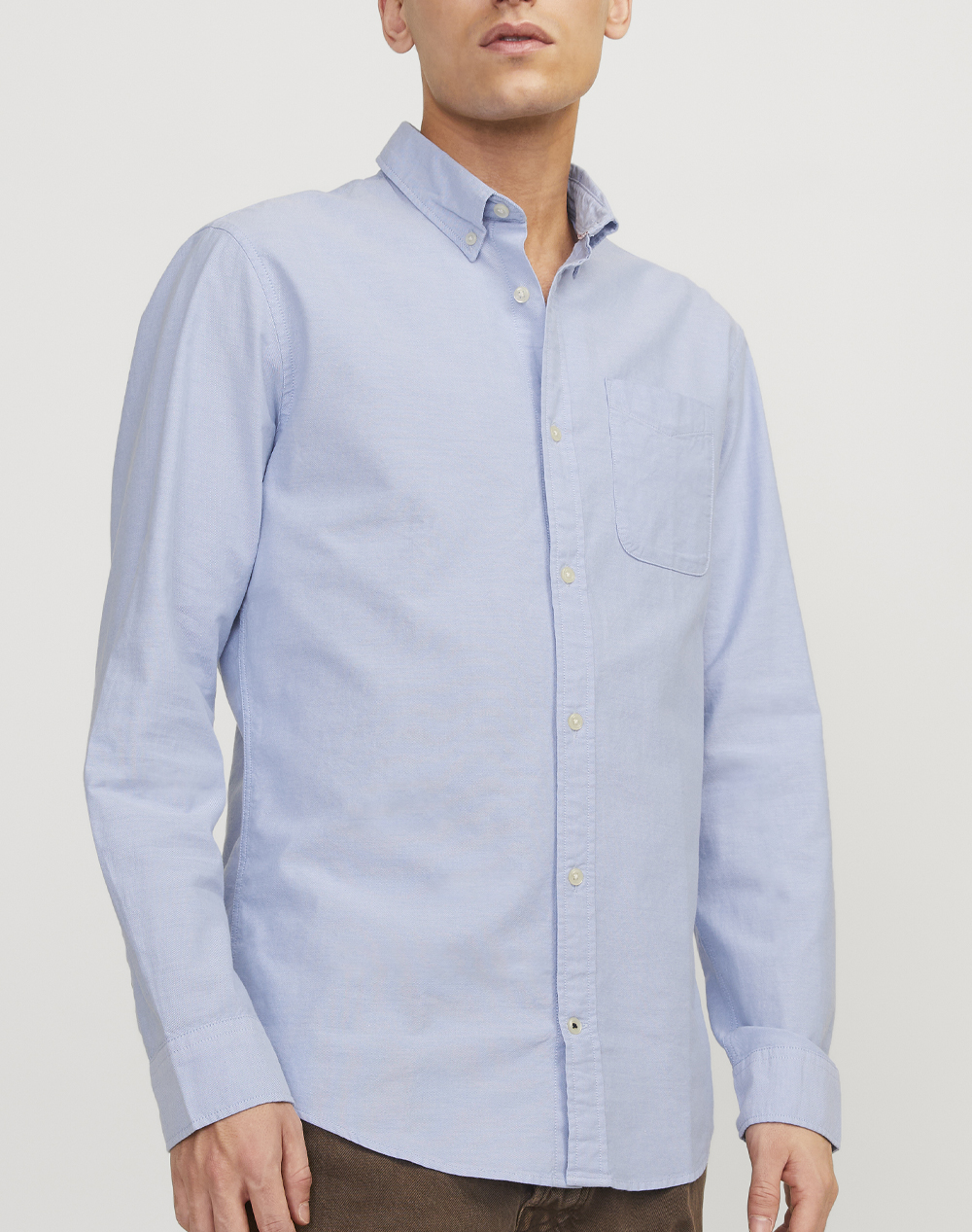 JACK&JONES JJEOXFORD SHIRT LS NOOS 12182486-Cashmere BlueSLIM FIT LightBlue