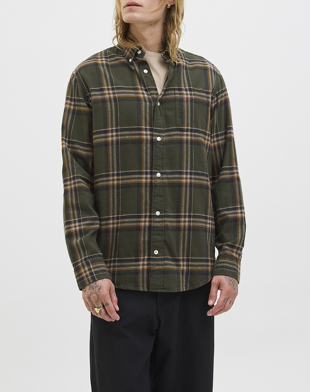 JACK&JONES JJECLASSIC FLANNEL CHECK SHIRT LS SN 12278406-ROSIN Multi