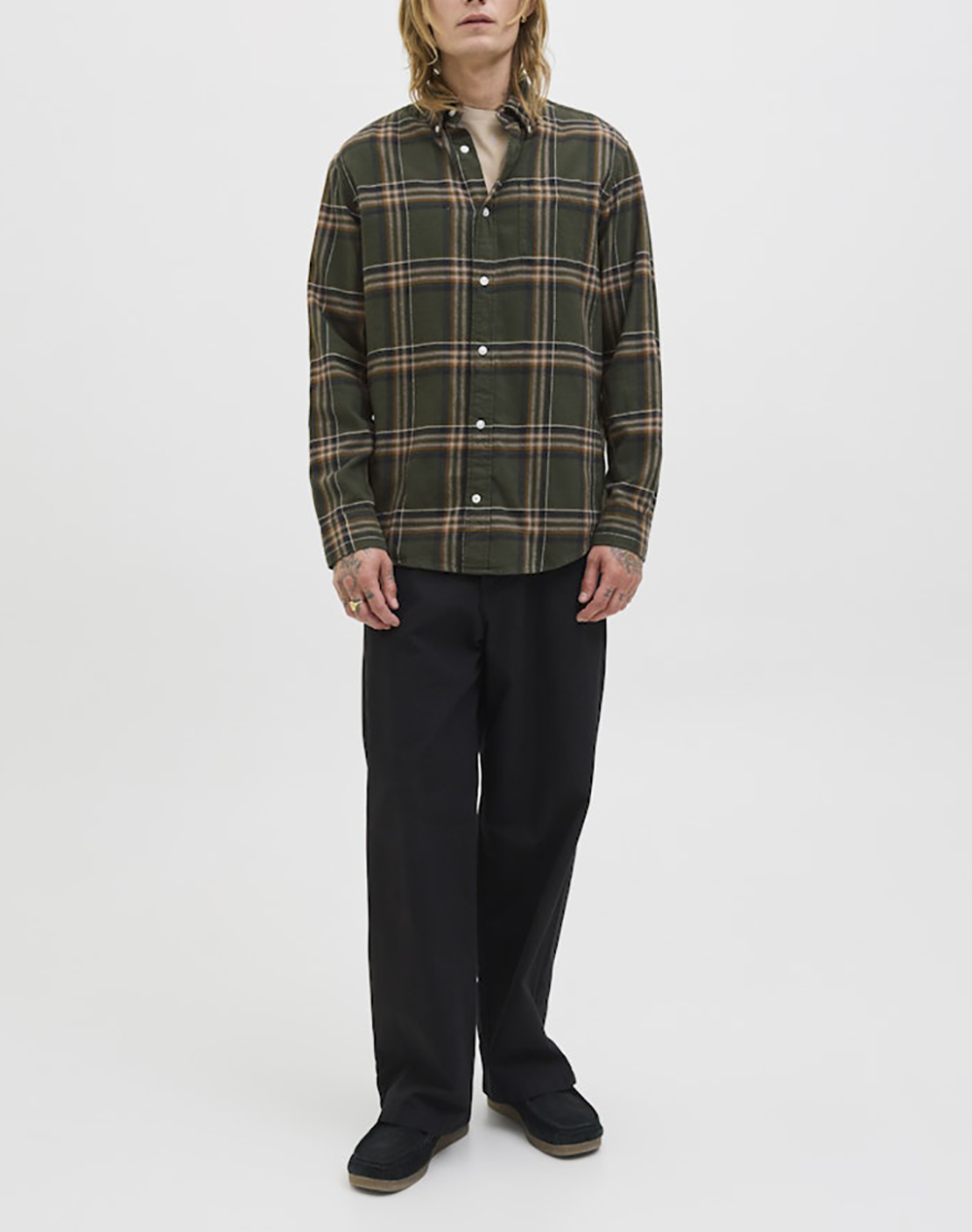 Jack Jones Jjeclassic Flannel Check Shirt Ls Sn 12278406-Rosin Multi ανδρικά ρούχα πουκάμισα Politikos Shop Πολιτικός