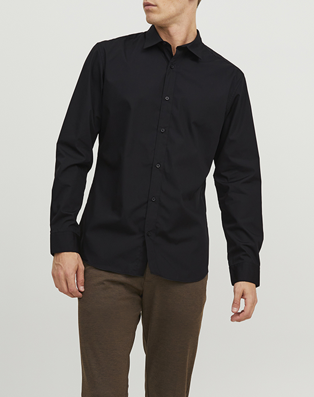 JACK&JONES JJEJOE SHIRT LS PLAIN NOOS 12187222-BLACK Black