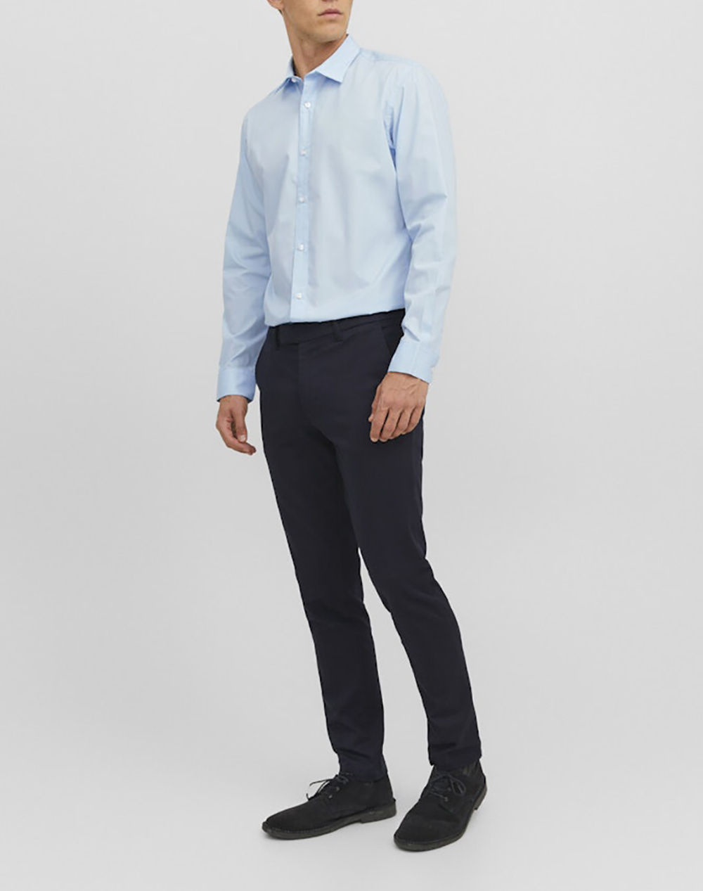 Jack Jones Jjejoe Shirt Ls Plain Noos 12187222-Cashmere Blue Lightblue ανδρικά ρούχα πουκάμισα Politikos Shop Πολιτικός
