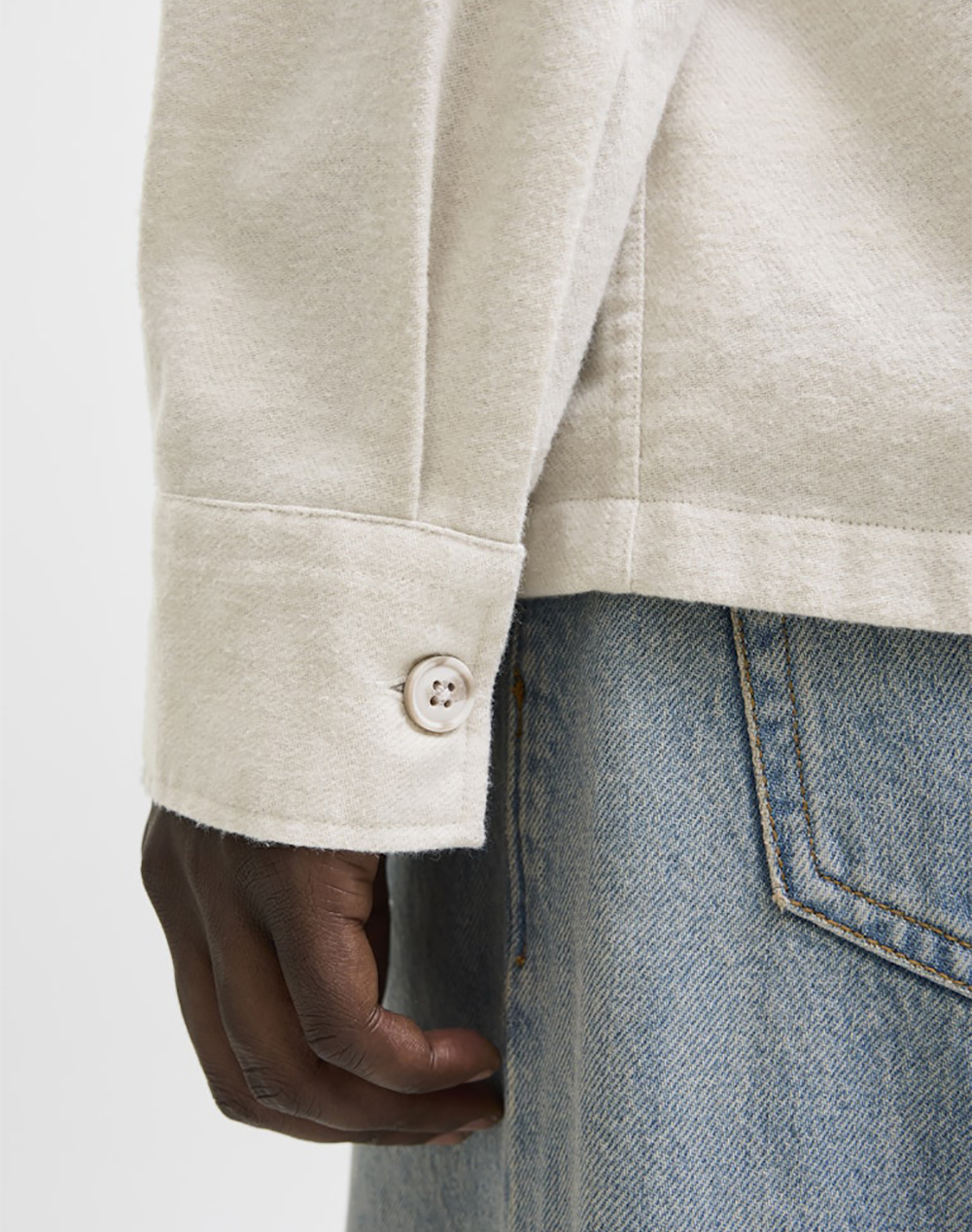 Jack Jones Jjecharge Overshirt Ls Noos 12278969-Moonbeam Cream ανδρικά ρούχα πουκάμισα Politikos Shop Πολιτικός